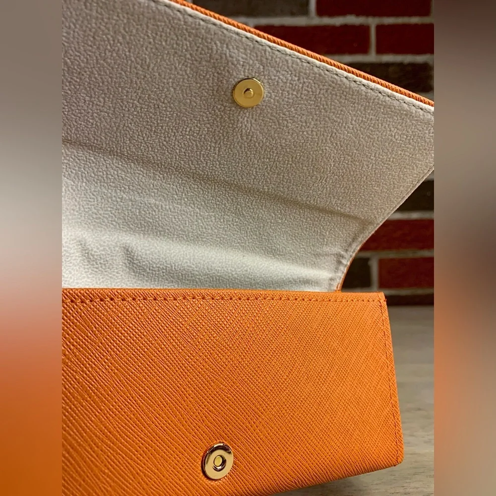 Authentic Tory‎ Burch Eyeglasses Sunglasses Clamshell Semi Hard Case Orange